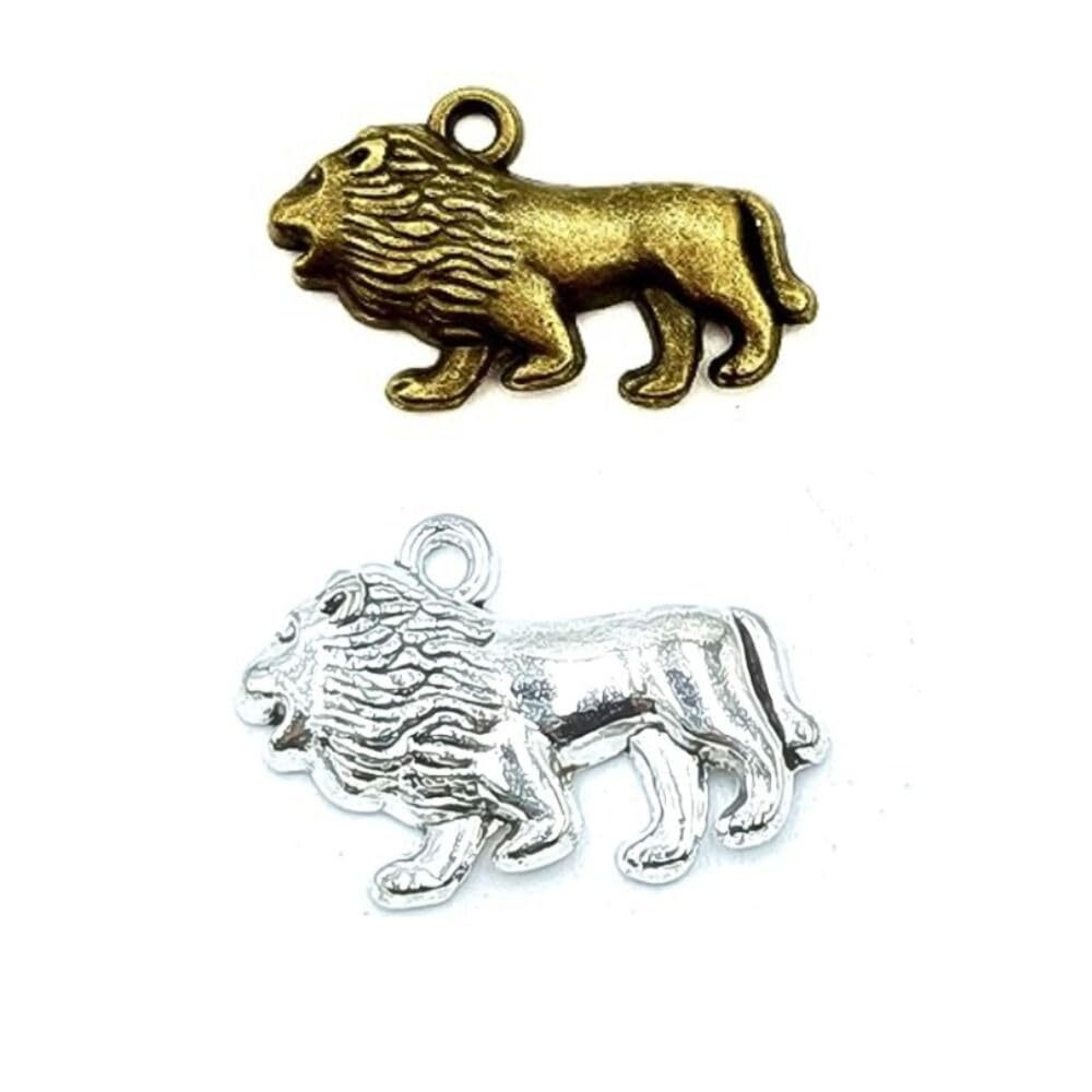 4781 50Pcs Antique Bronze Lion Pendants,Animal Charms Alloy Pendant,DIY